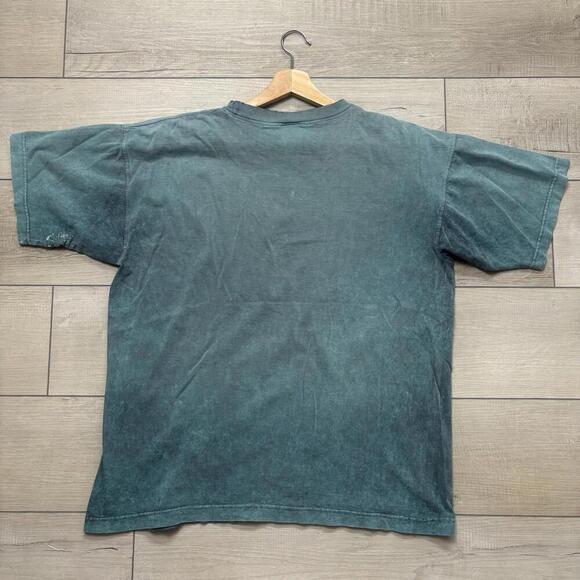 Vintage Nantucket USA T-Shirt Washed Green Fishing Graphic Yesterdays Sz L Dye - Picture 2 of 7